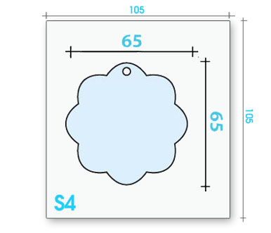 Card badge S4 dimensions and cut-out shape