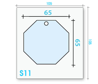 Card badge S11 dimensions and cut-out shape