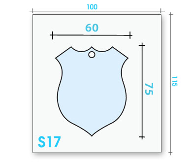 Card badge S17 dimensions and cut-out shape